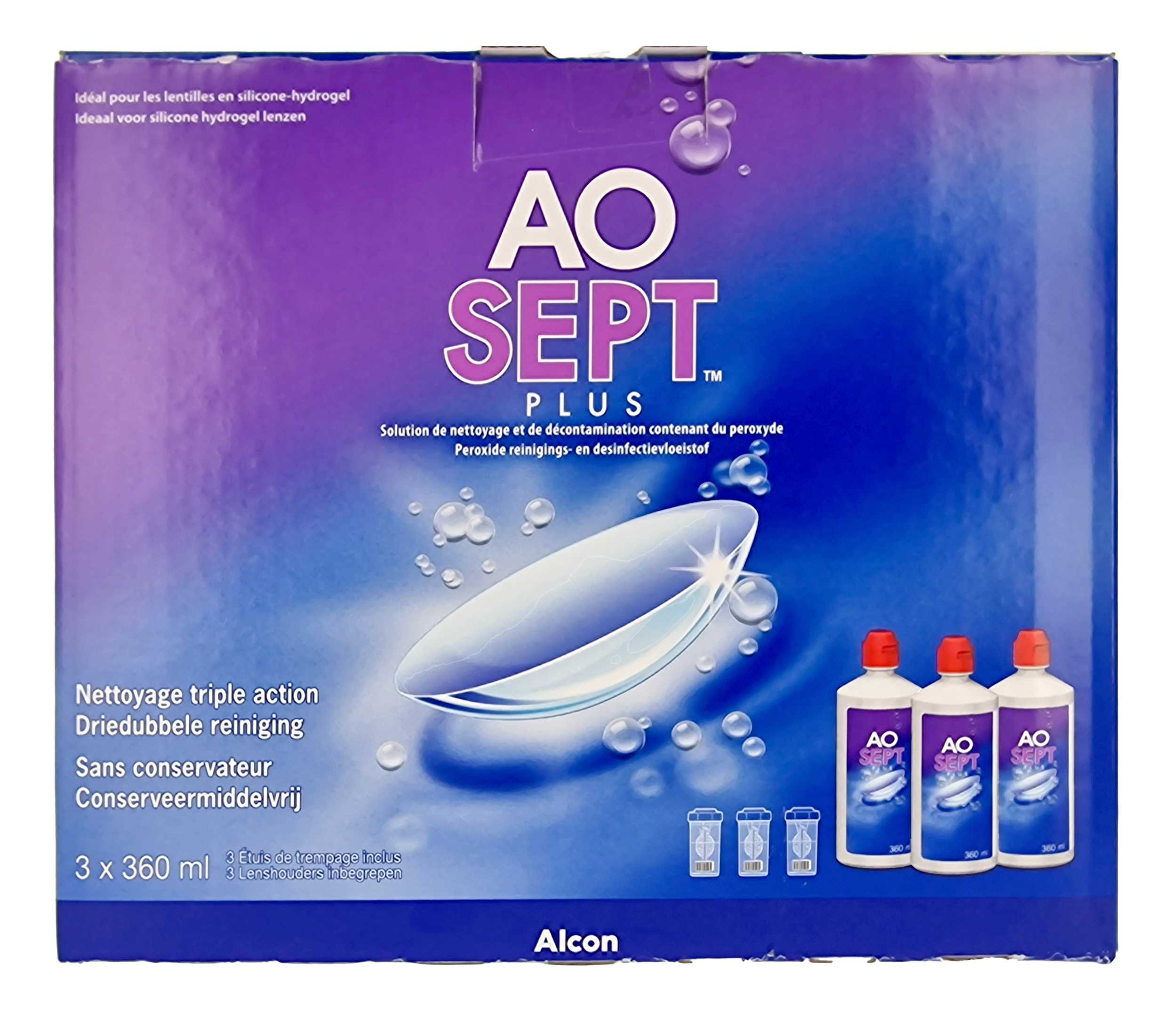  AOSEPT PLUS Coffret Eco 3 x 360 ml ALCON