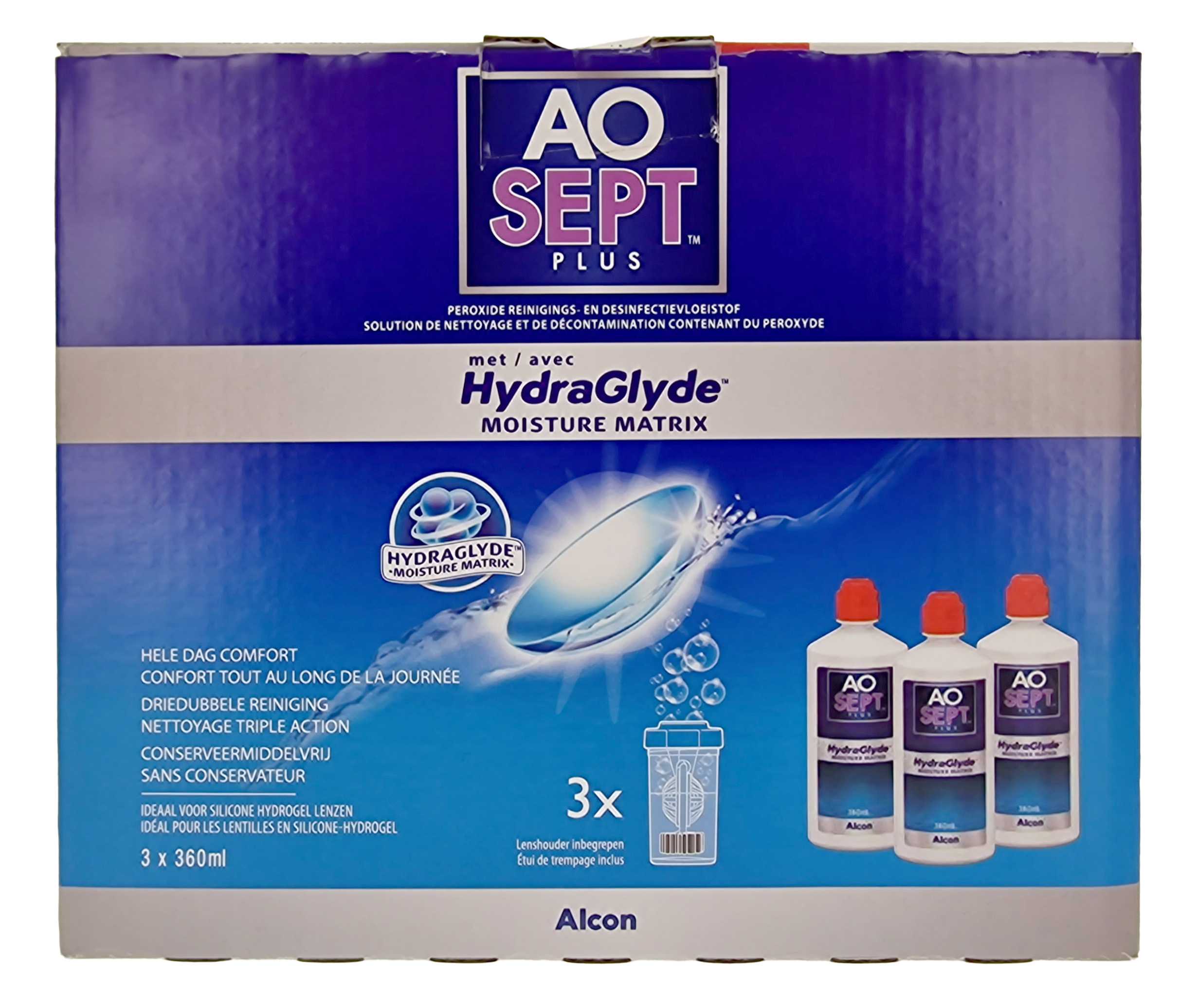  AOSEPT PLUS HydraGlyde Coffret Eco 3 x 360 ml ALCON