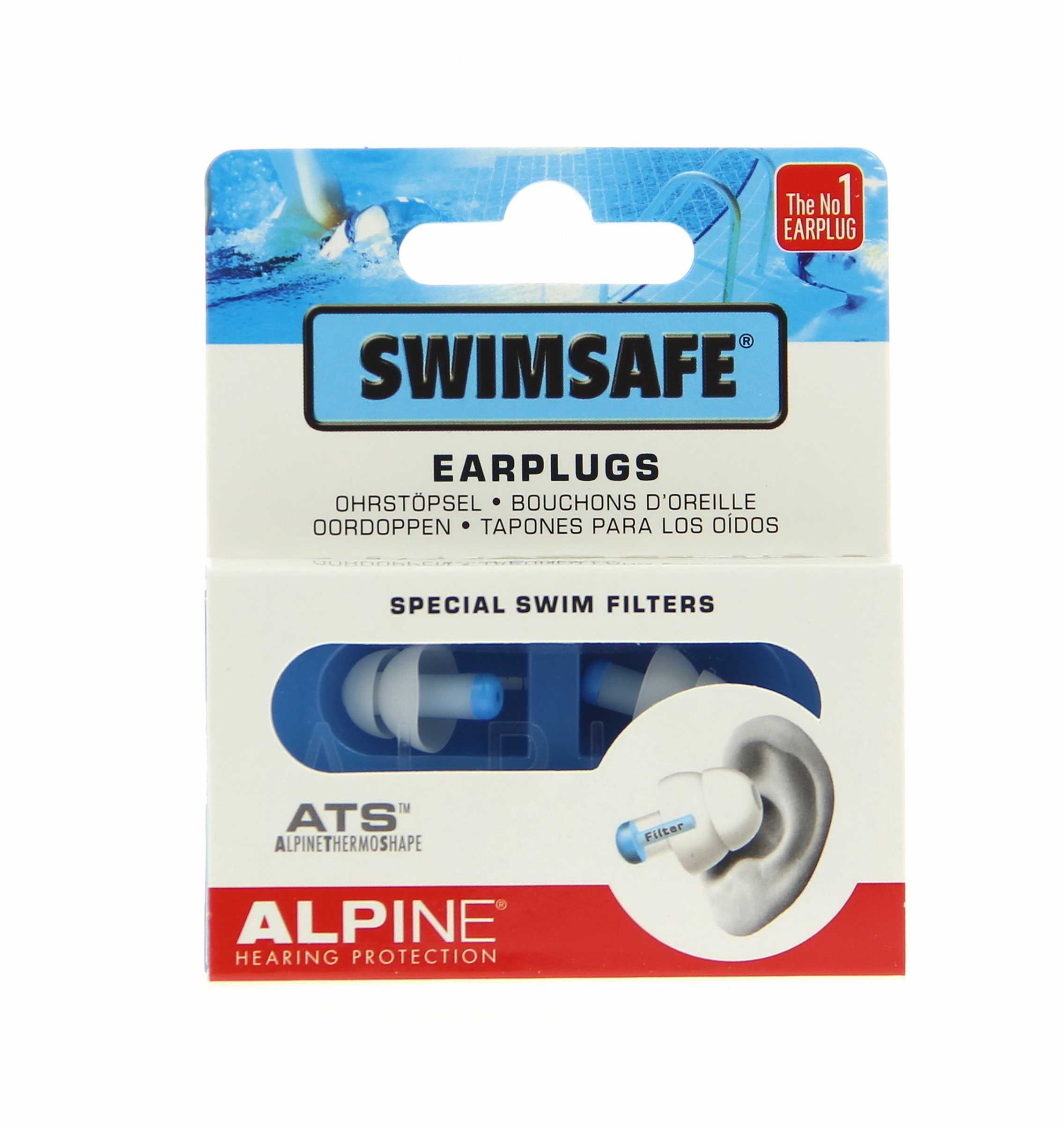  Bouchons d'oreille pour nager ALPINE SWIMSAFE BIOTONE