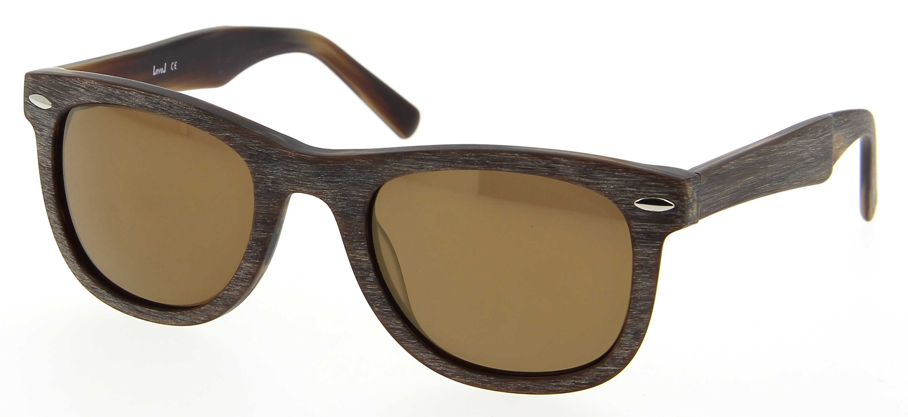 lunettes de soleil level le s1610 marr 51  22 mixte bois marron vintage cercl u00e9e vintage 51mmx22mm
