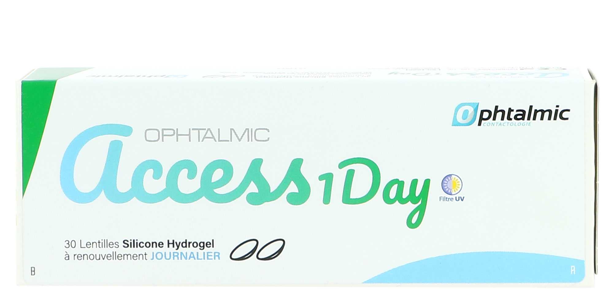  Accès 1Dag 30... 

Hmm, wait - let me reconsider. This appears to be a product name/label rather than descriptive French text. Product names typically aren't translated.

ACCESS 1DAY 30 OPHTALMIC