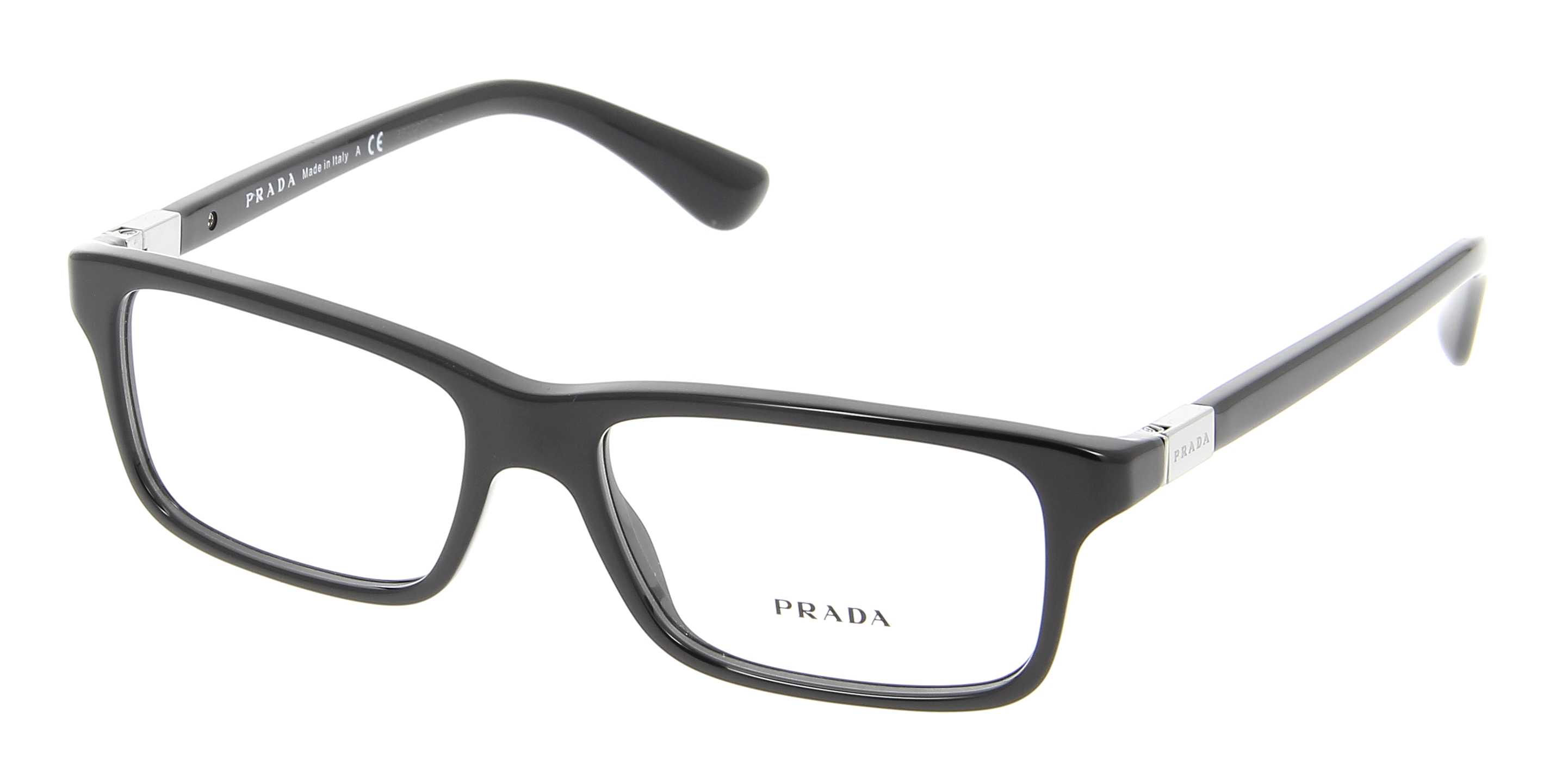 Eyeglasses PRADA PR 06SV 1AB1O1 54/16 Man Noir rectangle frames Full