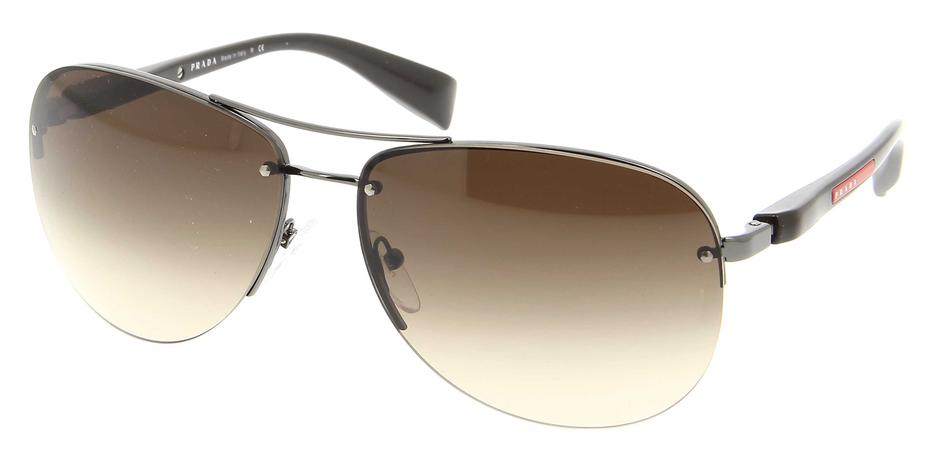 Sunglasses PRADA PS 56MS 5AV6S1 65/14 Man gun Aviator frames rimless frame  Sport 65mmx14mm 199$CA