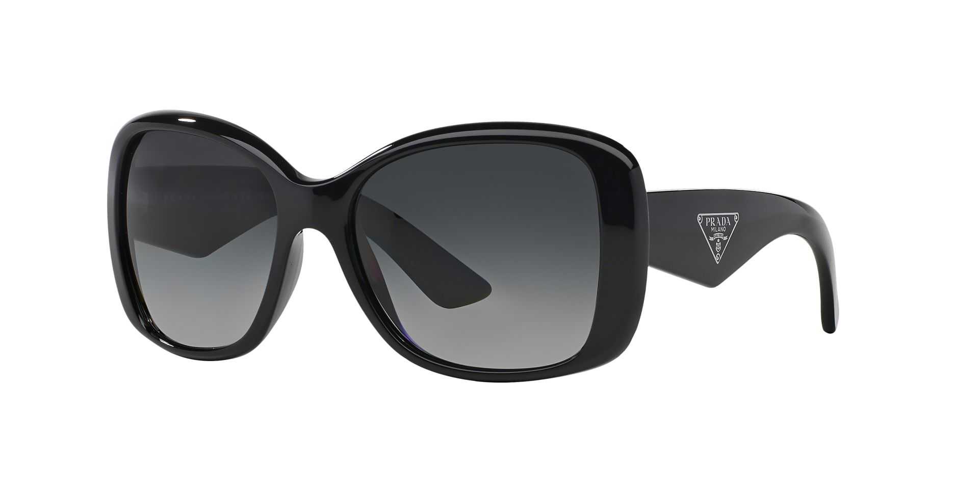 Sunglasses PRADA PR 32PS 1AB5W1 TRIANGLE 57/17 Woman noir square frames  Full Frame Glasses trendy 57mmx17mm 233$CA
